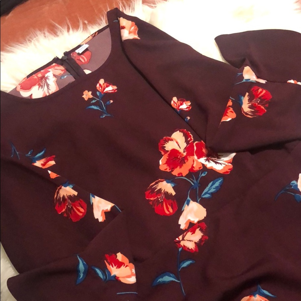 Maroon Flower Dress